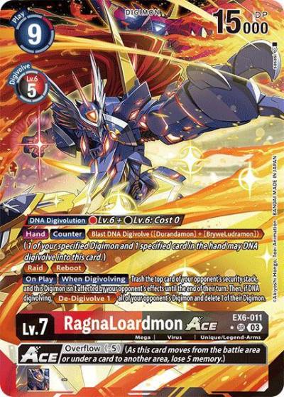 RagnaLoardmon ACE Alternate Art EX6-011 SR Infernal Ascension Digimon card