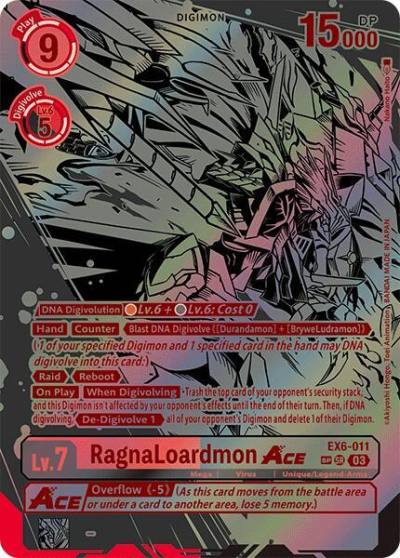 RagnaLoardmon ACE Textured EX6-011 SR Infernal Ascension Digimon card