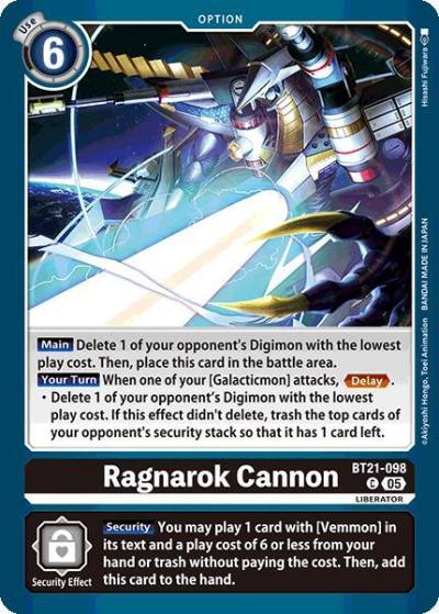 Ragnarok Cannon BT21-098 C World Convergence Digimon card