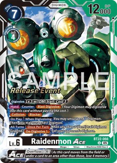Raidenmon ACE BT22-066 U Cyber Eden Release Event Cards Digimon card