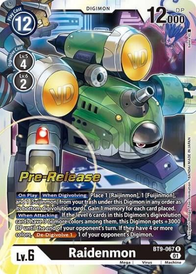 Raidenmon BT9-067 R X Record Pre-Release Cards Digimon card