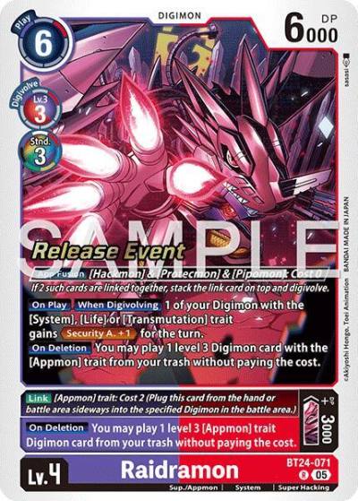 Raidramon BT24-071 R Time Stranger Release Event Cards Digimon card