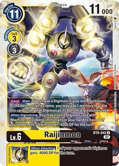 Raijinmon BT9-042 U X Record Digimon card