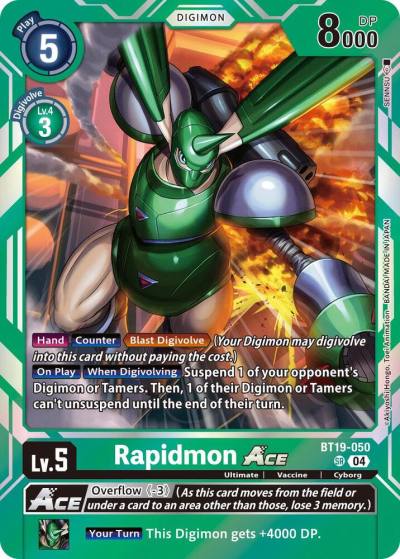 Rapidmon ACE BT19-050 SR Release Special Booster 2.5 Digimon card
