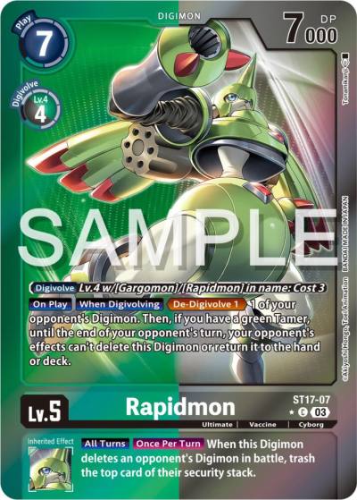 Rapidmon Advanced Deck Set Double Typhoon Secret Pack ST17-07 C Starter Deck 17: Double Typhoon Advanced Deck Set Digimon card
