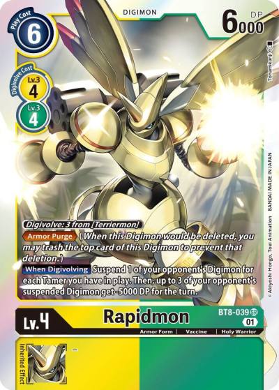Rapidmon BT8-039 SR New Awakening Digimon card