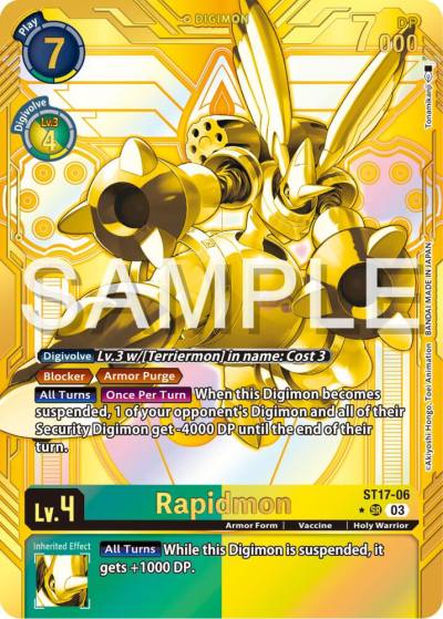 Rapidmon Gold ST17-06 SR Starter Deck 17: Double Typhoon Advanced Deck Set Digimon card