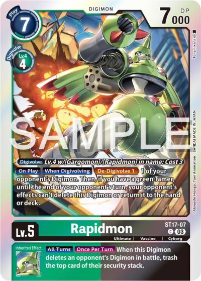 Rapidmon ST17-07 C Starter Deck 17: Double Typhoon Advanced Deck Set Digimon card