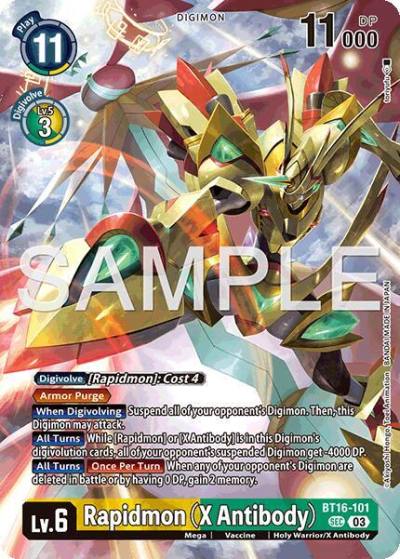 Rapidmon X Antibody BT16-101 SEC Limited Card Pack -Billion Bullet- Digimon card