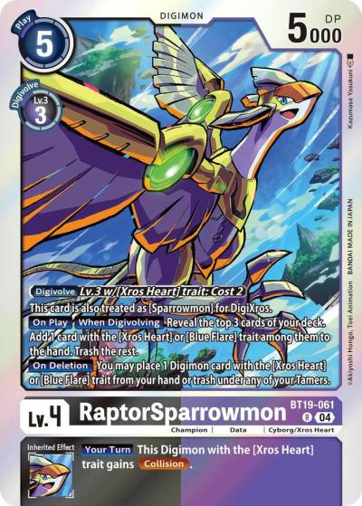 RaptorSparrowmon BT19-061 R Release Special Booster 2.5 Digimon card