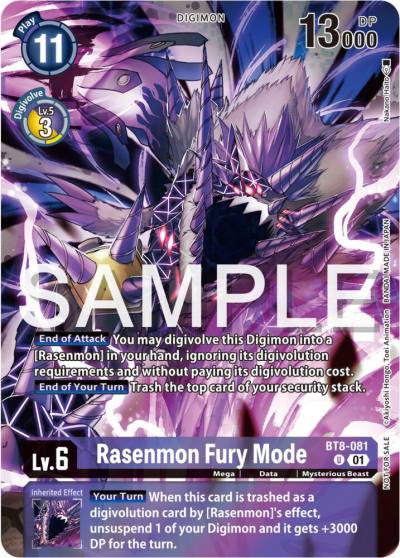 Rasenmon Fury Mode Official Tournament Pack Vol12 BT8-081 U New Awakening Digimon card