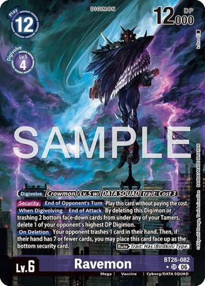 Ravemon Alternate Art BT26-082 SR Timeless Bonds Digimon card