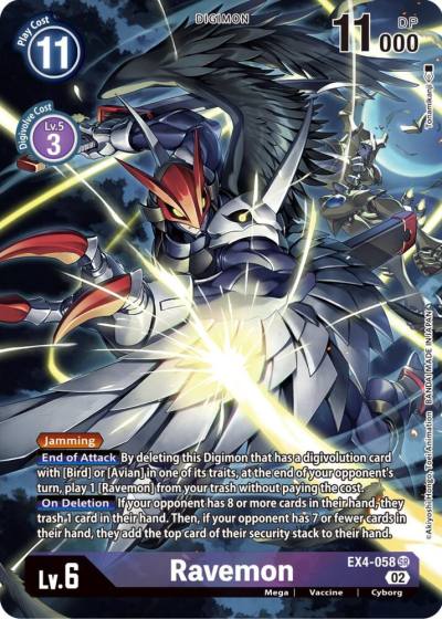 Ravemon Alternate Art EX4-058 SR Alternative Being Booster Digimon card
