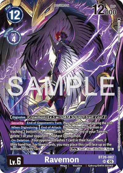 Ravemon BT26-082 SR Timeless Bonds Digimon card