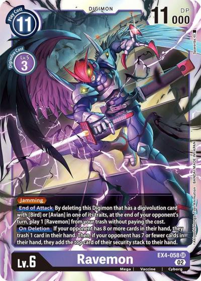 Ravemon EX4-058 SR Alternative Being Booster Digimon card
