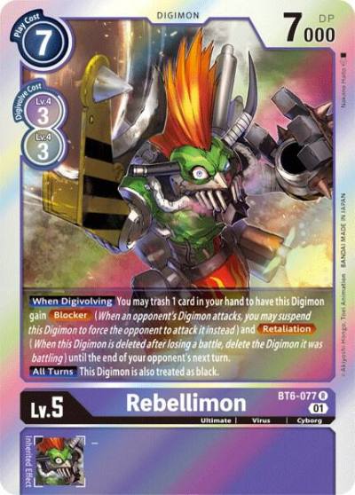 Rebellimon BT6-077 R Double Diamond Digimon card