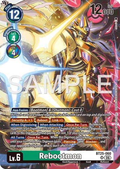 Rebootmon BT25-060 SR Dual Revolution Digimon card