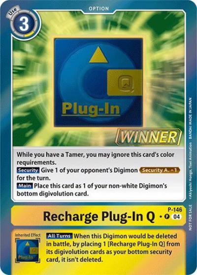 Recharge Plug In Q Store Tournament 2024 Jul Sep Winner Pack P-146 P Digimon Promotion Cards Digimon card