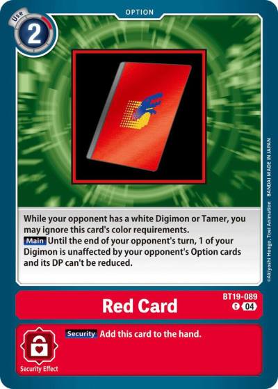 Red Card BT19-089 C Release Special Booster 2.5 Digimon card