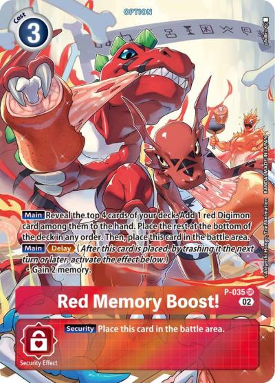 Red Memory Boost Digimon Adventure Box 2 P-035 SR Digimon Promotion Cards Digimon card