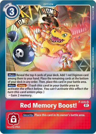 Red Memory Boost P-035 SR Digimon Promotion Cards Digimon card