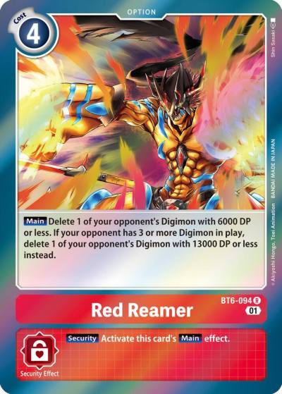 Red Reamer BT6-094 R Double Diamond Digimon card