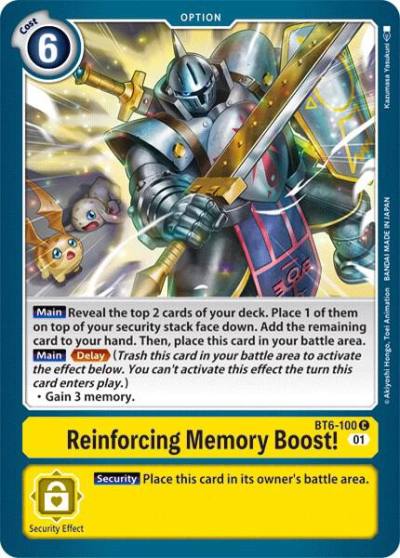 Reinforcing Memory Boost BT6-100 C Double Diamond Digimon card