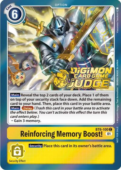 Reinforcing Memory Boost Judge Pack 3 BT6-100 C Double Diamond Digimon card