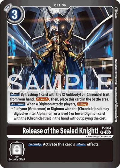 Release of the Sealed Knight! P-204 P Limited Card Pack -Final Crest- Digimon card