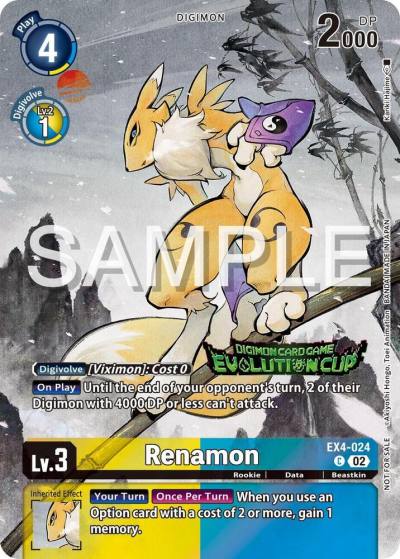 Renamon 2024 Evolution Cup EX4-024 C Alternative Being Booster Digimon card