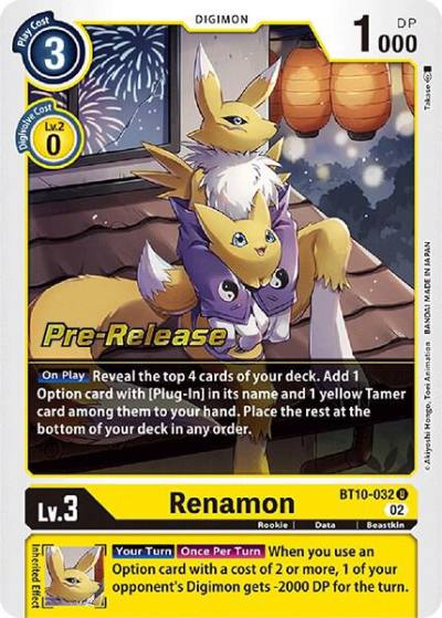 Renamon BT10-032 U Xros Encounter Pre-Release Cards Digimon card