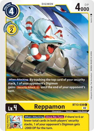 Reppamon BT13-038 C Versus Royal Knights Digimon card