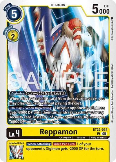 Reppamon BT22-034 C Cyber Eden Digimon card