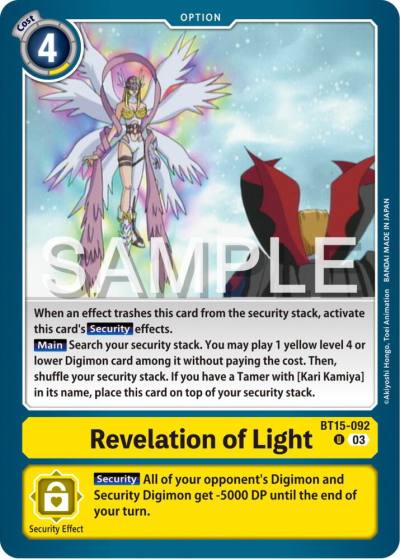 Revelation of Light BT15-092 U Exceed Apocalypse Digimon card