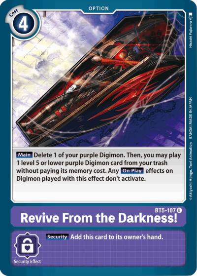 Revive From the Darkness BT5-107 U Battle of Omni Digimon card