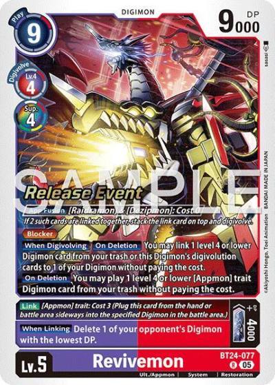 Revivemon BT24-077 R Time Stranger Release Event Cards Digimon card