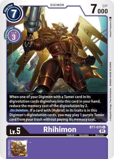 Rhihimon BT7-075 U Next Adventure Digimon card