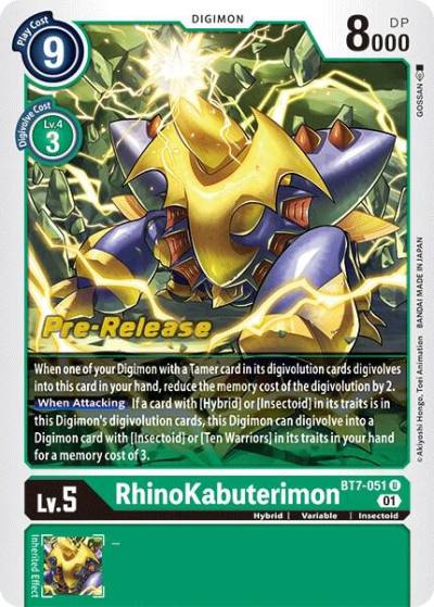 Rhinokabuterimon BT7-051 U Next Adventure Pre-Release Cards Digimon card