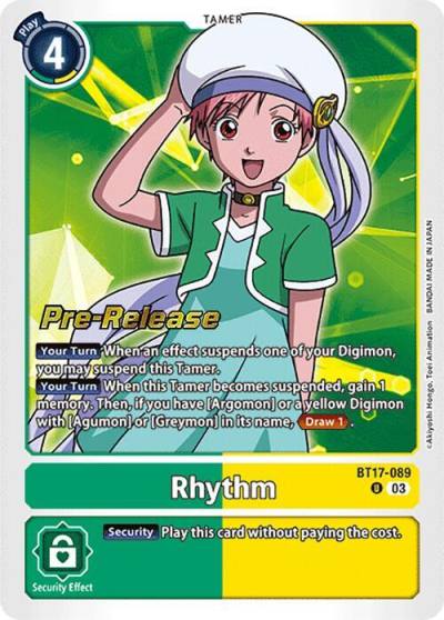 Rhythm BT17-089 U Secret Crisis Pre-Release Cards Digimon card