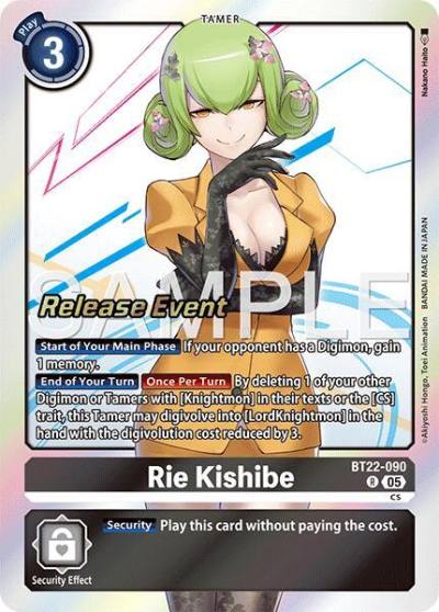 Rie Kishibe BT22-090 R Cyber Eden Release Event Cards Digimon card