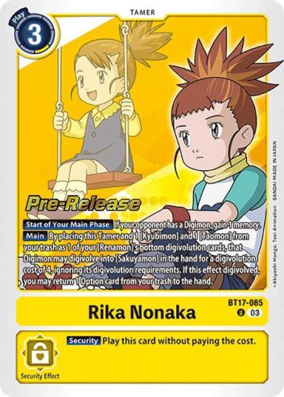 Rika Nonaka BT17-085 U Secret Crisis Pre-Release Cards Digimon card