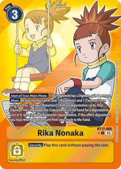 Rika Nonaka Box Promotion Pack Secret Crisis BT17-085 U Secret Crisis Digimon card