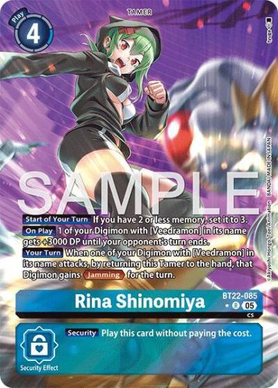 Rina Shinomiya Alternate Art BT22-085 R Cyber Eden Digimon card