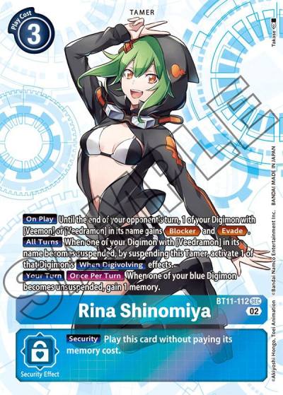 Rina Shinomiya BT11-112 SEC Dimensional Phase Digimon card