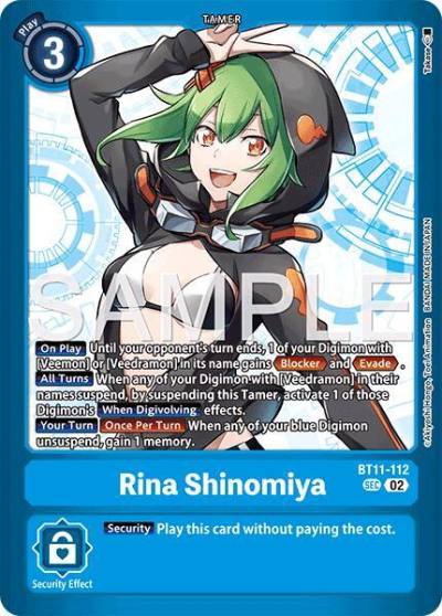 Rina Shinomiya BT11-112 SEC Limited Card Pack -Final Crest- Digimon card
