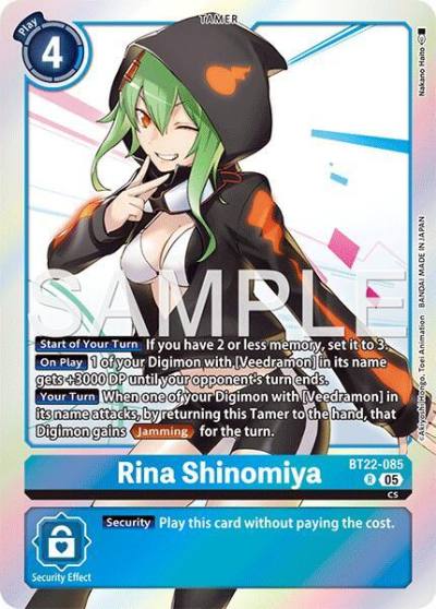Rina Shinomiya BT22-085 R Cyber Eden Digimon card