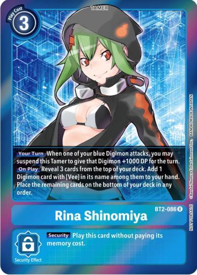 Rina Shinomiya Event Pack 4 BT2-086 R Release Special Booster 1.0 Digimon card