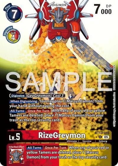 RizeGreymon Alternate Art BT13-015 C Advanced Booster Digimon Generation Digimon card