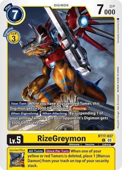 RizeGreymon BT17-037 C Secret Crisis Digimon card