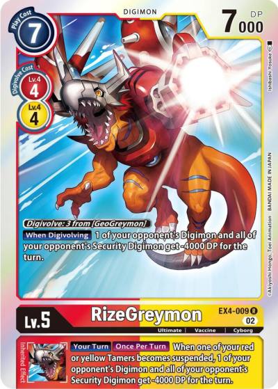 RizeGreymon EX4-009 R Alternative Being Booster Digimon card